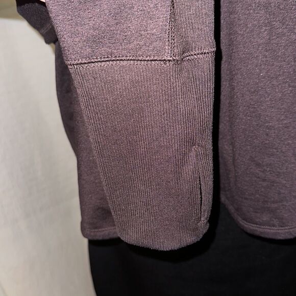 cozecore 2X for Old Navy Plum Wine Cropped Crewneck Fleece Pullover Sweatshirt - Picture 5 of 11